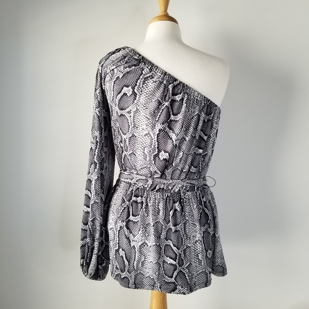 NWT Michael Kors Snake Python Print One Shoulder … - image 14